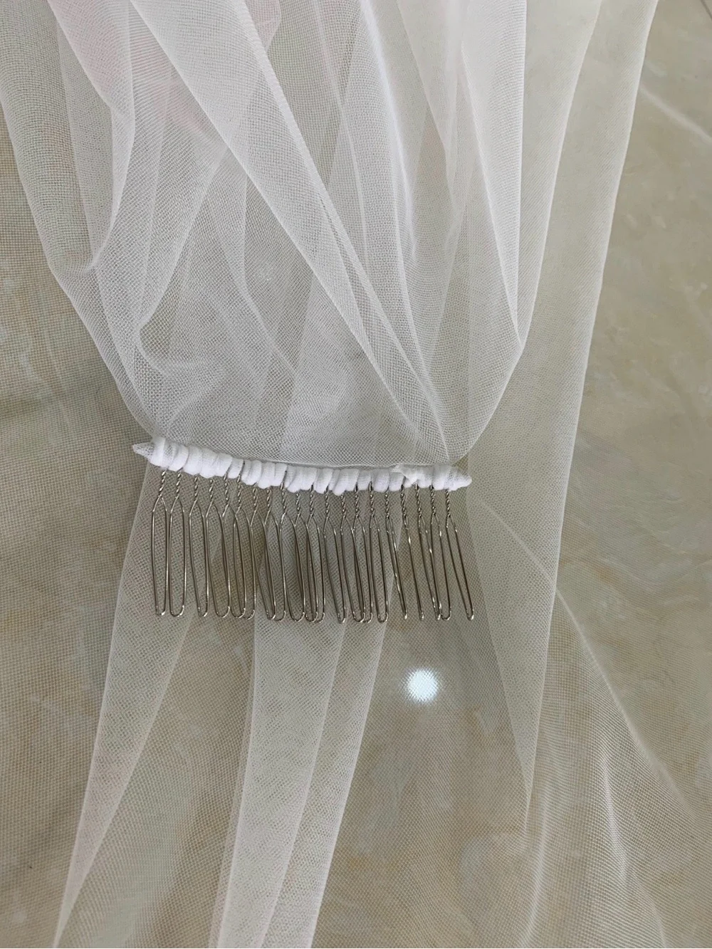 Elegant White Bridal Veil - Classic Long Tulle Veil